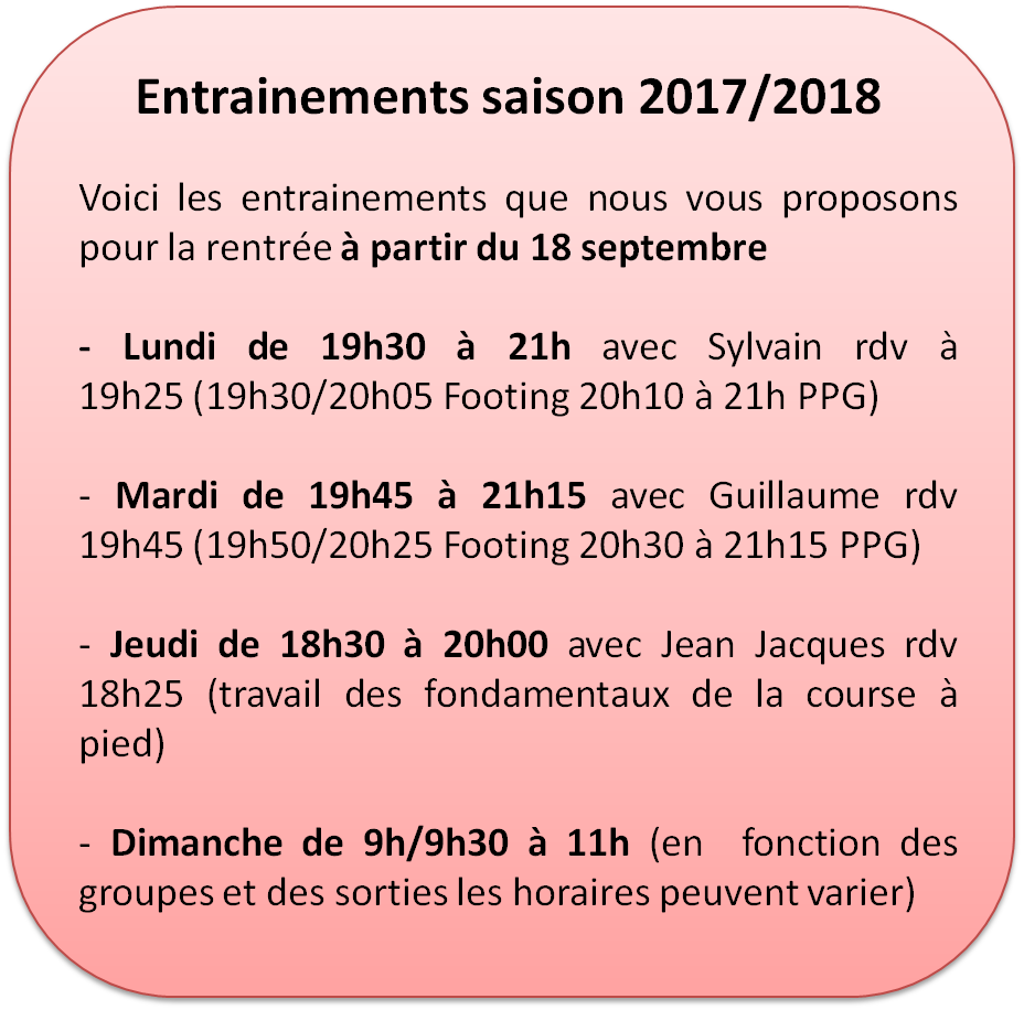 Entrainement 2017 2018